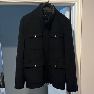 Hart Schaffner Marx Black Military Jacket
